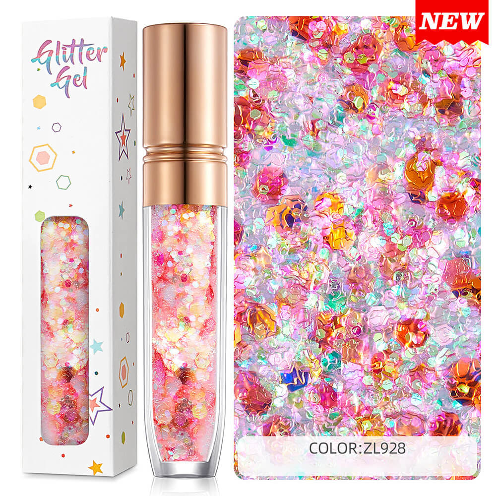 34 color eyeshadow gel glitter gel mermaid flash gelatin no glue required