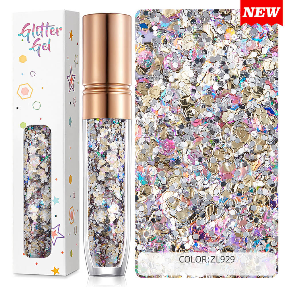 34 color eyeshadow gel glitter gel mermaid flash gelatin no glue required