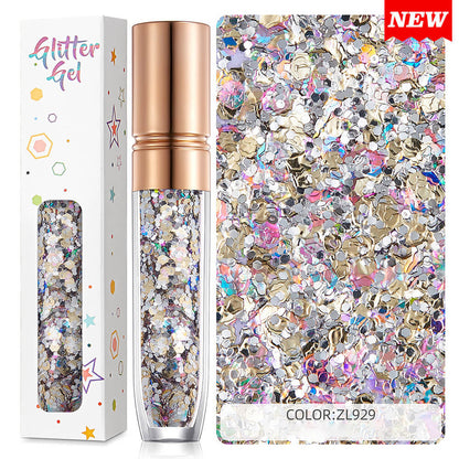 34 color eyeshadow gel glitter gel mermaid flash gelatin no glue required