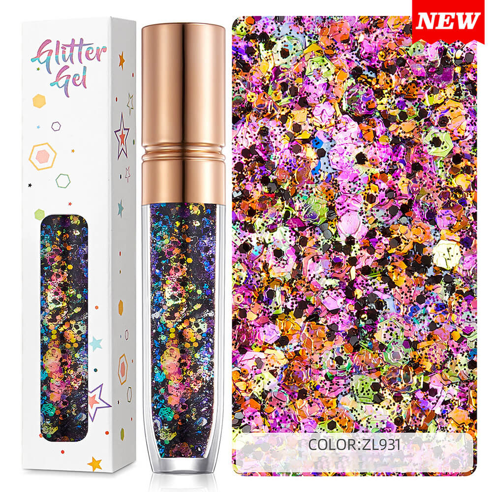 34 color eyeshadow gel glitter gel mermaid flash gelatin no glue required