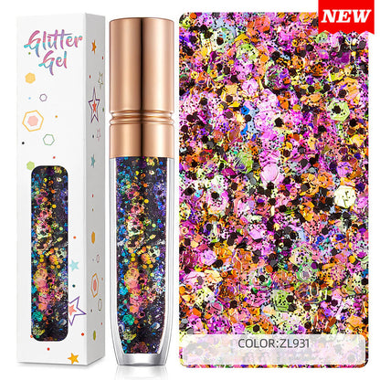 34 color eyeshadow gel glitter gel mermaid flash gelatin no glue required