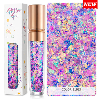 34 color eyeshadow gel glitter gel mermaid flash gelatin no glue required