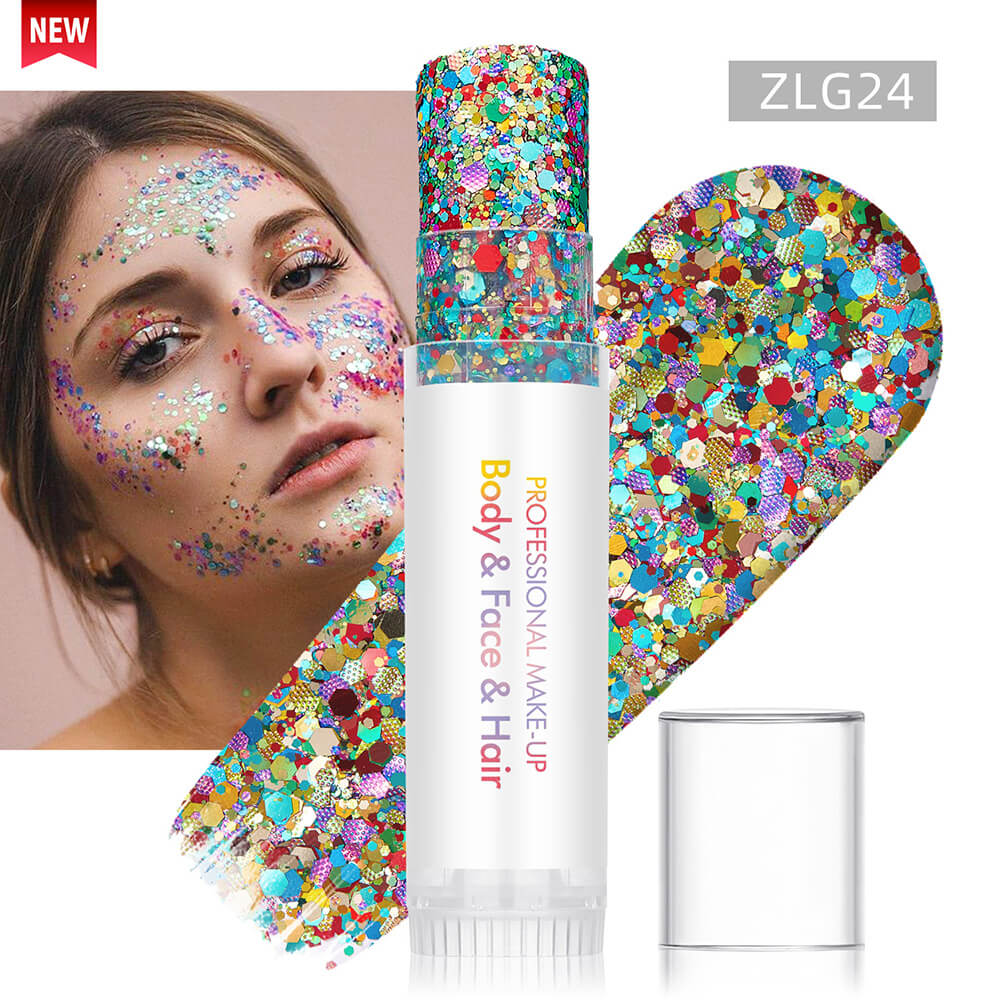 27 color glitter stick face body paint glitter gel mermaid eyeshadow makeup