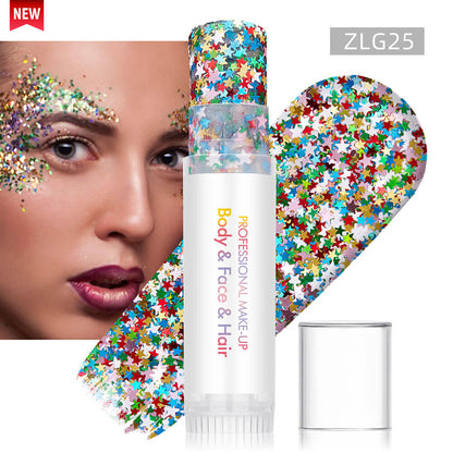 27 color glitter stick face body paint glitter gel mermaid eyeshadow makeup