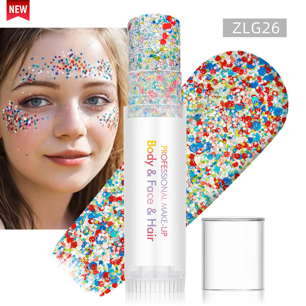 27 color glitter stick face body paint glitter gel mermaid eyeshadow makeup