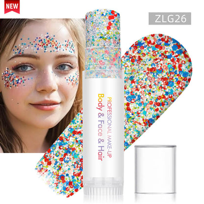 27 color glitter stick face body paint glitter gel mermaid eyeshadow makeup