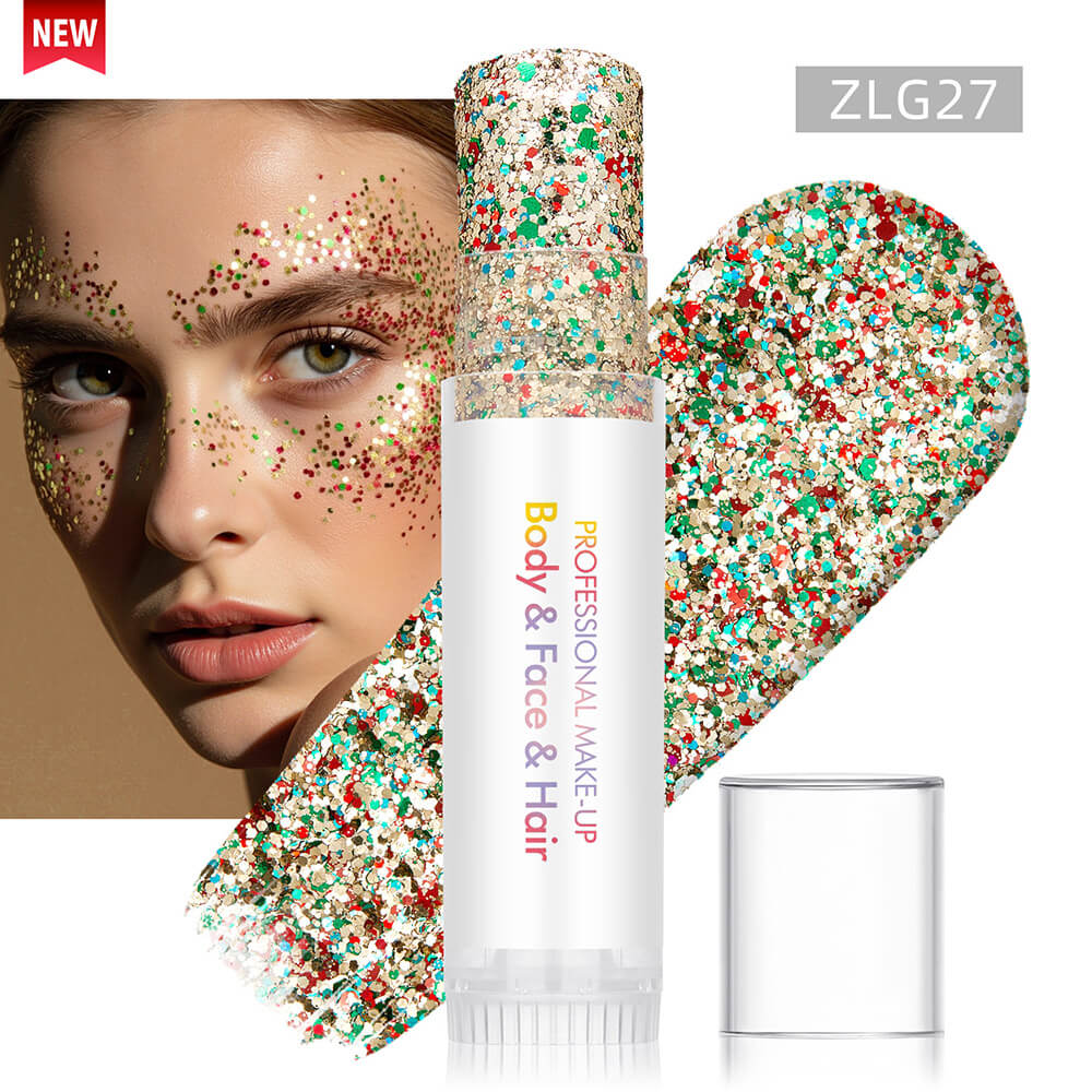 27 color glitter stick face body paint glitter gel mermaid eyeshadow makeup