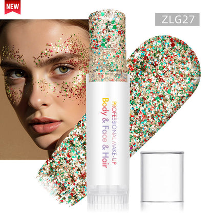 27 color glitter stick face body paint glitter gel mermaid eyeshadow makeup