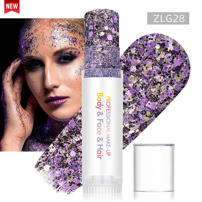27 color glitter stick face body paint glitter gel mermaid eyeshadow makeup
