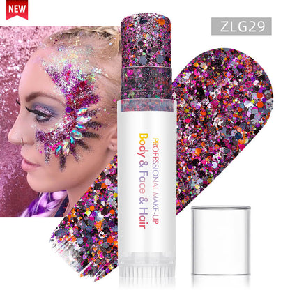 27 color glitter stick face body paint glitter gel mermaid eyeshadow makeup