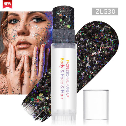 27 color glitter stick face body paint glitter gel mermaid eyeshadow makeup