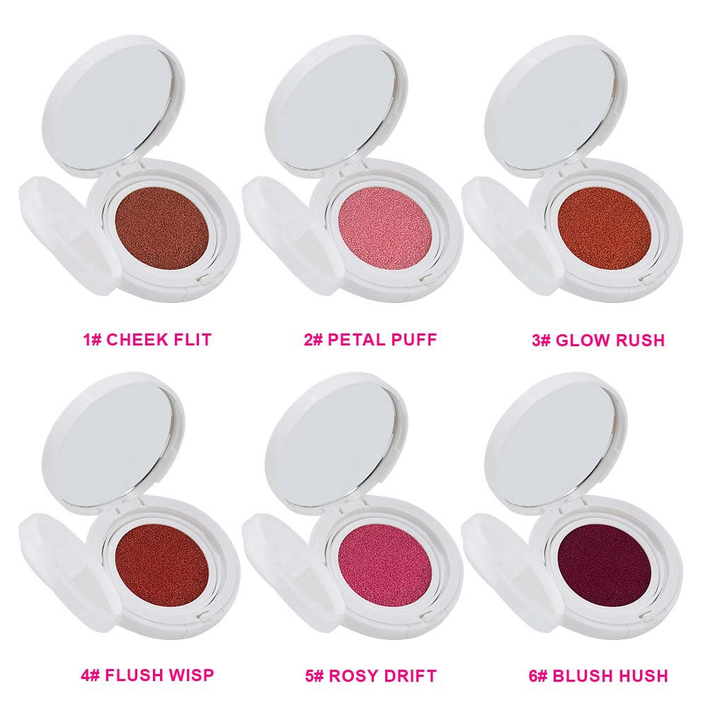6-Color Air Cushion Liquid Blush Matte Finish High Pigment Long-Lasting Waterproof