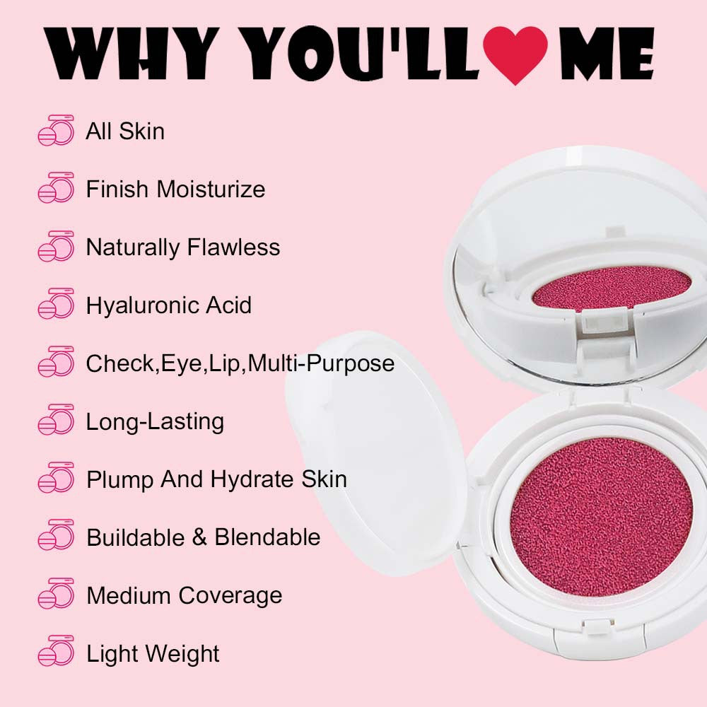 6-Color Air Cushion Liquid Blush Matte Finish High Pigment Long-Lasting Waterproof