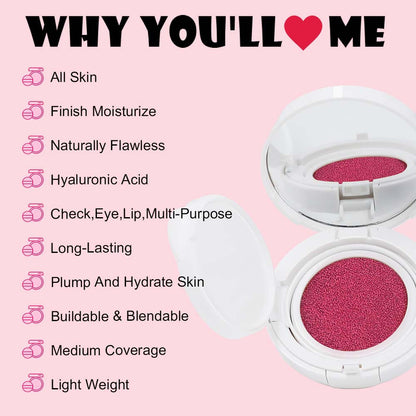 6-Color Air Cushion Liquid Blush Matte Finish High Pigment Long-Lasting Waterproof