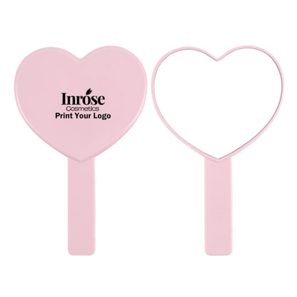 4 Color Heart-Shaped Makeup Mirror Love Handheld Portable Handle Mirror 16*10.5Cm