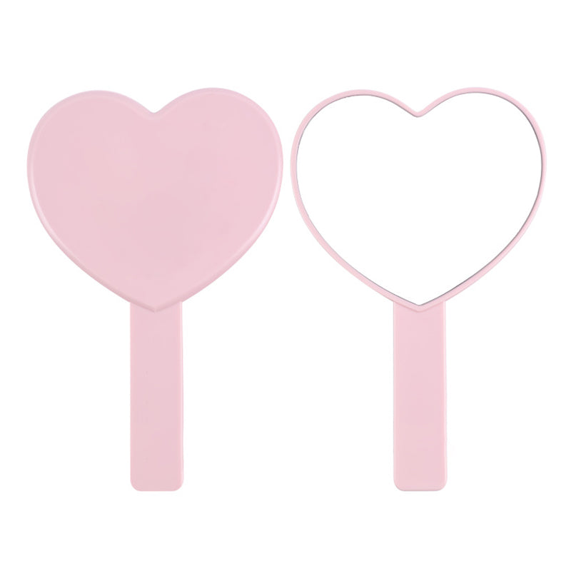 4 Color Heart-Shaped Makeup Mirror Love Handheld Portable Handle Mirror 16*10.5Cm