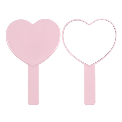 4 Color Heart-Shaped Makeup Mirror Love Handheld Portable Handle Mirror 16*10.5Cm