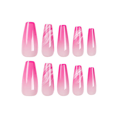 French manicure wearable nail art nail stickers ballet nail tips 24pcs