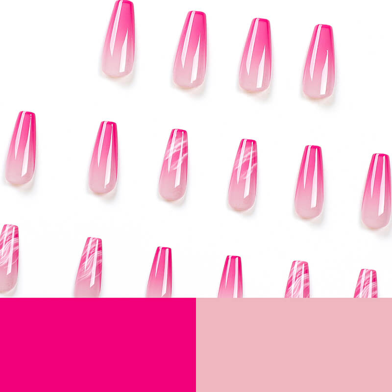 French manicure wearable nail art nail stickers ballet nail tips 24pcs