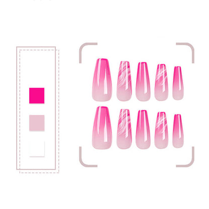 French manicure wearable nail art nail stickers ballet nail tips 24pcs