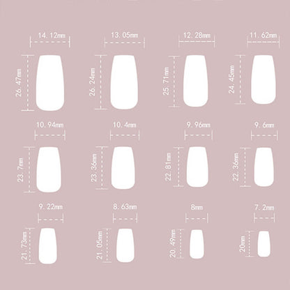 Pink cute nail art wear nail tips bow long flower nail stickers 24pcs