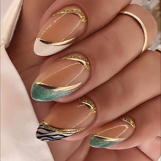 Nails fake nails wearable manicure French style nail art finished nails