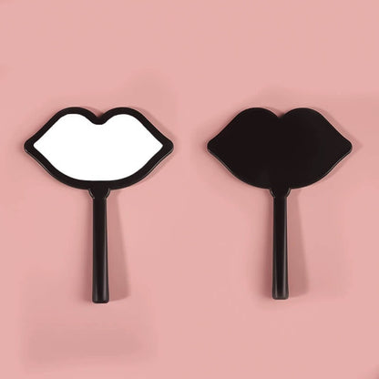 7 color lip shape makeup mirror handheld portable handle mirror 16*12cm