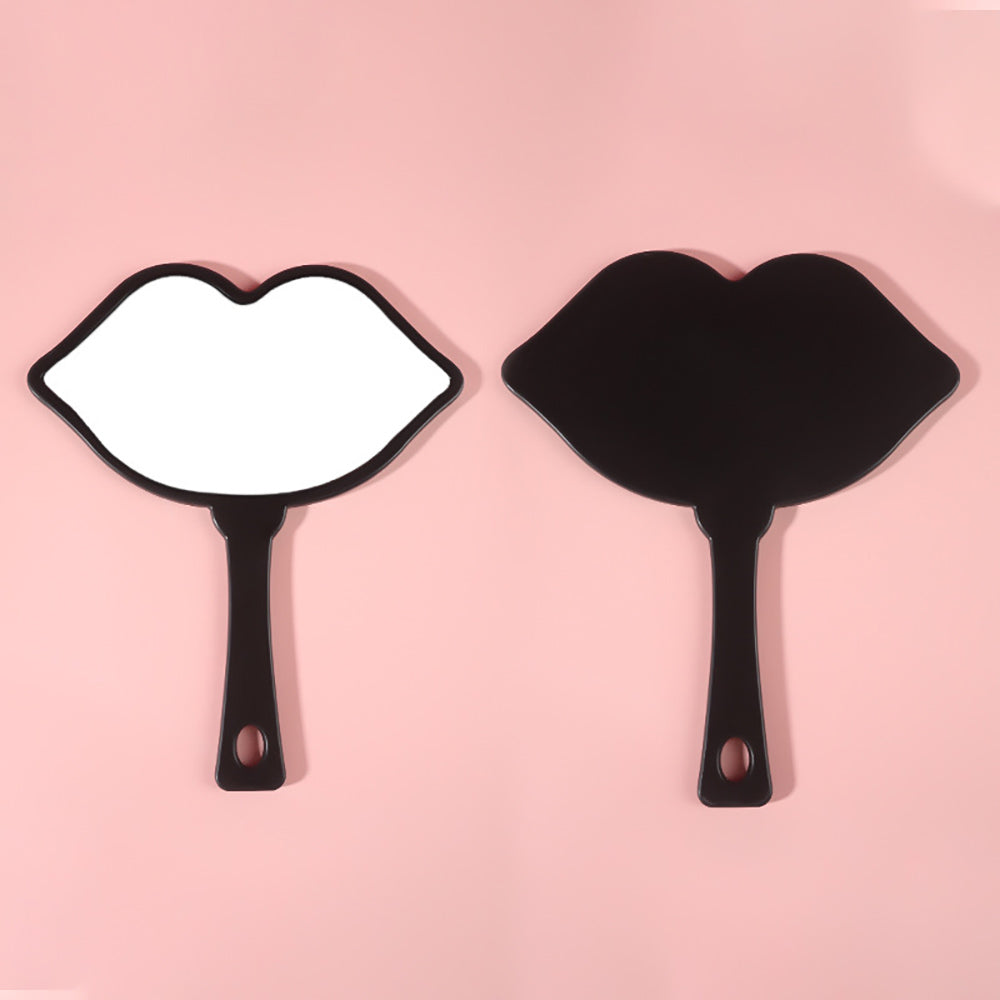 7 Color Lip Shape Makeup Mirror Handheld Portable Handle Mirror 18*21.5cm