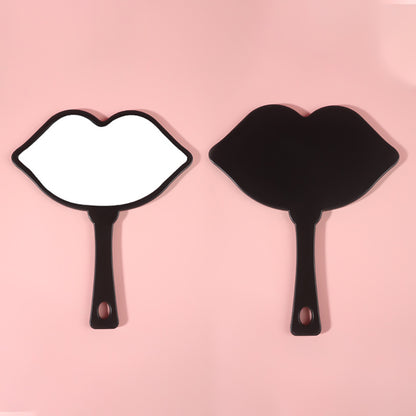 7 Color Lip Shape Makeup Mirror Handheld Portable Handle Mirror 18*21.5cm