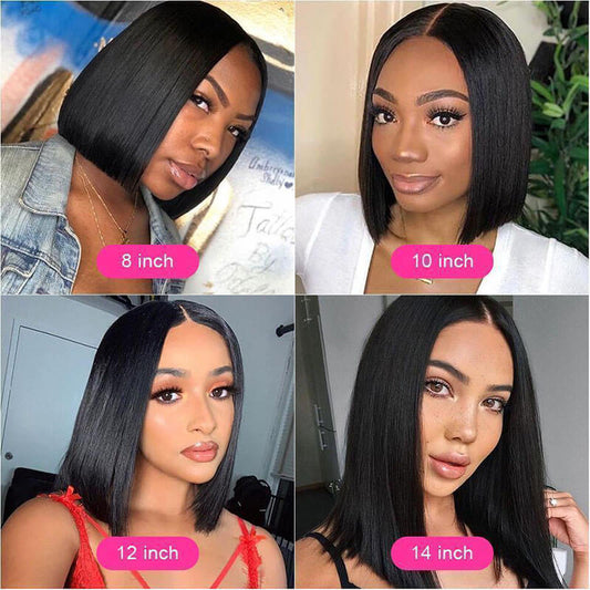 Facebook women short straight hair bob wigs middle-parted headgear