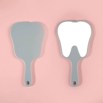 6 color makeup mirror cute teeth handle mirror advertising dental handheld 16*8.5cm