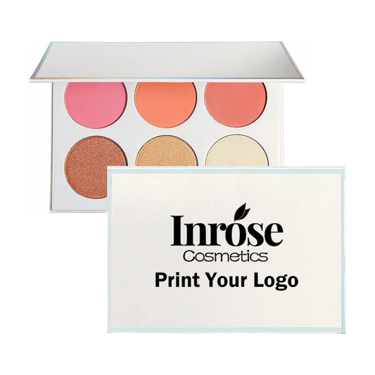 6 color blush palette highlighter brightening high pigmented vegan