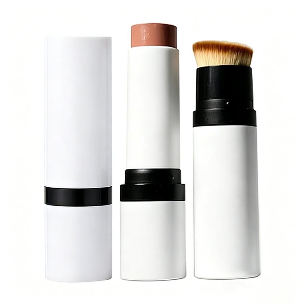 5 Color Cream Blush Stick Double-Ended Blusher With Brush Waterproof Long Lasting