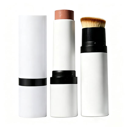 5 Color Cream Blush Stick Double-Ended Blusher With Brush Waterproof Long Lasting