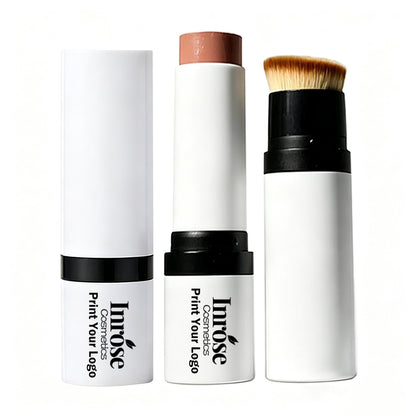 5 Color Cream Blush Stick Double-Ended Blusher With Brush Waterproof Long Lasting