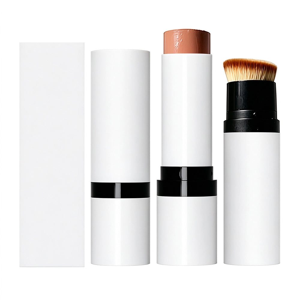 5 Color Cream Blush Stick Double-Ended Blusher With Brush Waterproof Long Lasting