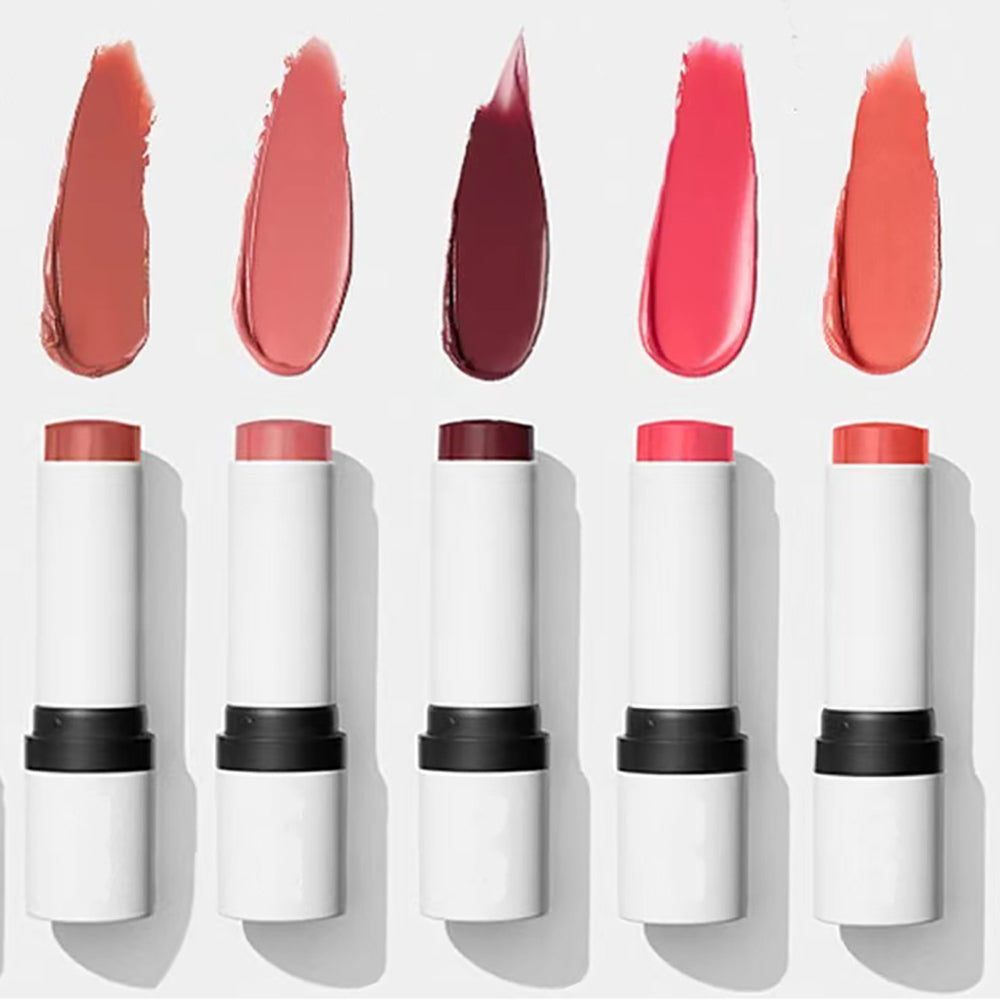 5 Color Cream Blush Stick Double-Ended Blusher With Brush Waterproof Long Lasting