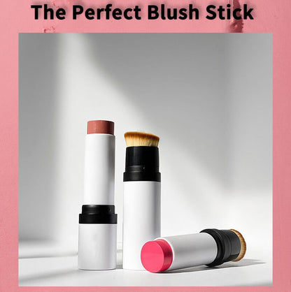 5 color cream blush stick double-ended blusher with brush waterproof