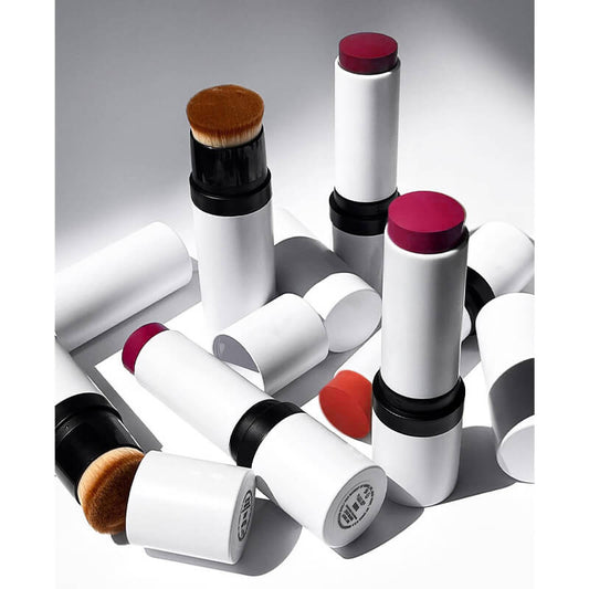 5 Color Cream Blush Stick Double-Ended Blusher With Brush Waterproof Long Lasting
