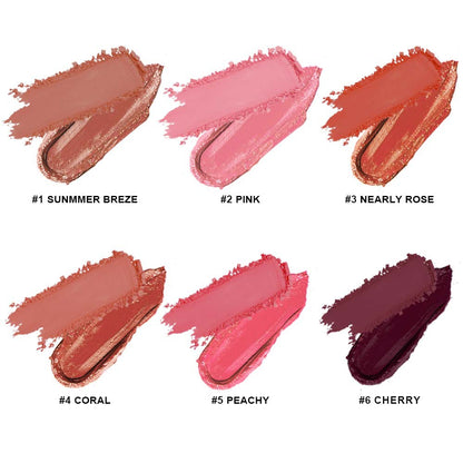 6-Color 2-in-1 Blusher Cream Blush Palette Long-Lasting High Pigment Waterproof