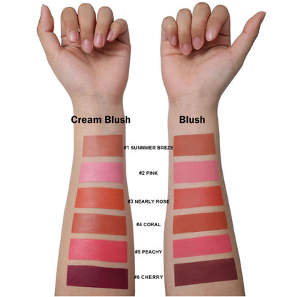6-Color 2-in-1 Blusher Cream Blush Palette Long-Lasting High Pigment Waterproof