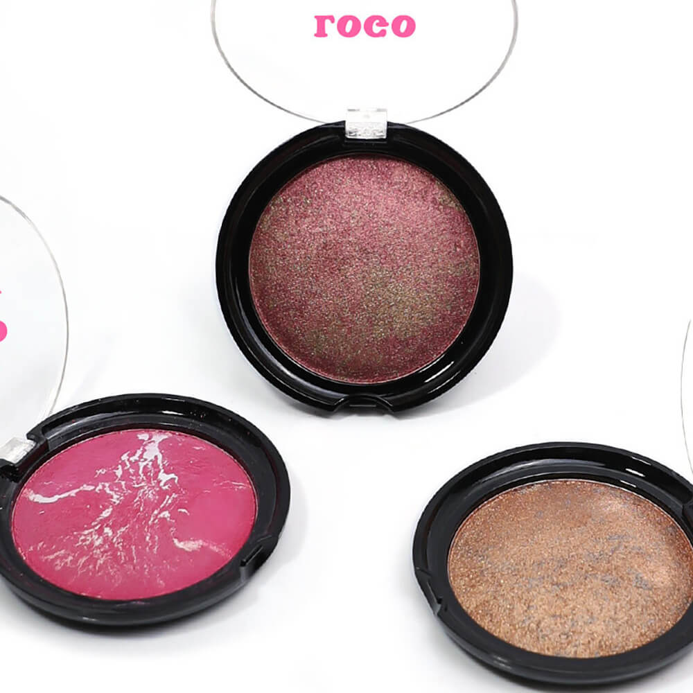 12-Color Baked Blush Mixed-Shade Palette Matte & Shimmer Long-Lasting Vegan