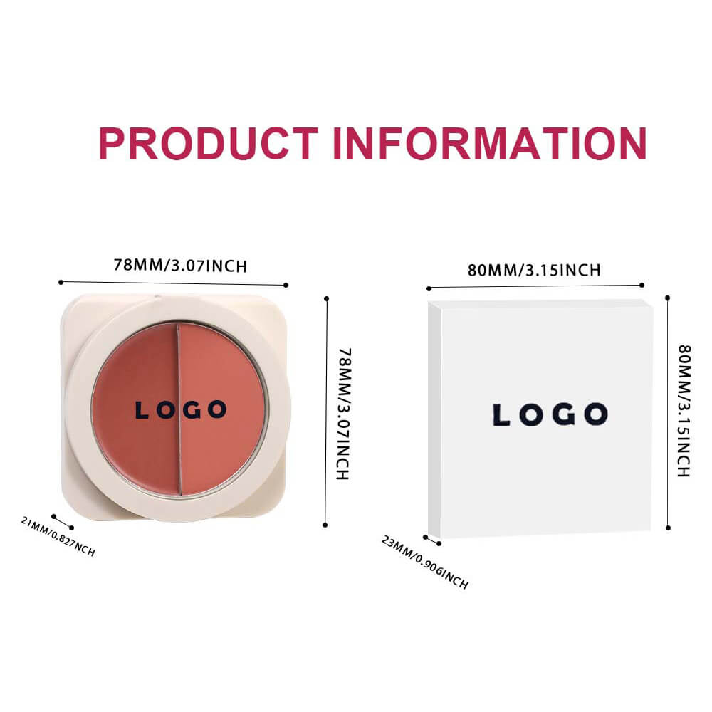 6-Color 2-in-1 Blusher Cream Blush Palette Long-Lasting High Pigment Waterproof