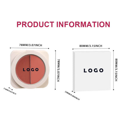 6-Color 2-in-1 Blusher Cream Blush Palette Long-Lasting High Pigment Waterproof
