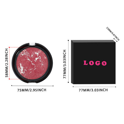 12-Color Baked Blush Mixed-Shade Palette Matte & Shimmer Long-Lasting Vegan