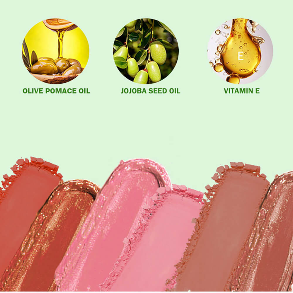 6-Color 2-in-1 Blusher Cream Blush Palette Long-Lasting High Pigment Waterproof