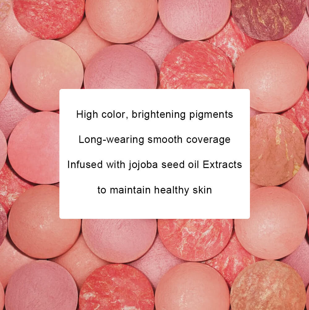 12-Color Baked Blush Mixed-Shade Palette Matte & Shimmer Long-Lasting Vegan