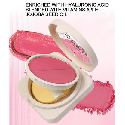 6-Color 2-in-1 Blusher Cream Blush Palette Long-Lasting High Pigment Waterproof