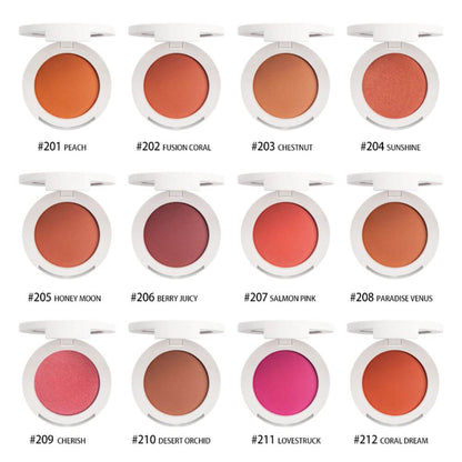 12 Color Matte Blush Nude Cheek Blusher Pressed Powder High Pigmented