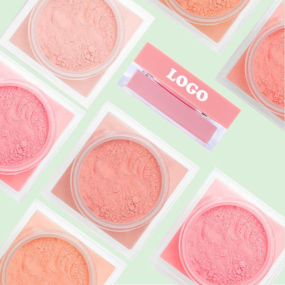 6-Color Blush Loose Powder Oil-Control Long-Lasting Waterproof Non-Caking Vegan
